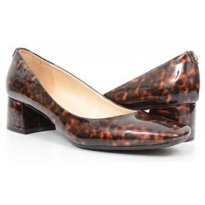 Nine West Cloe 9x9 Women's 11M Tortoise Square Toe Block Low Heel Pumps Office
